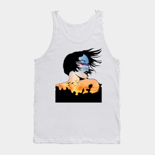 sunset withe beautiful marlene woman Tank Top